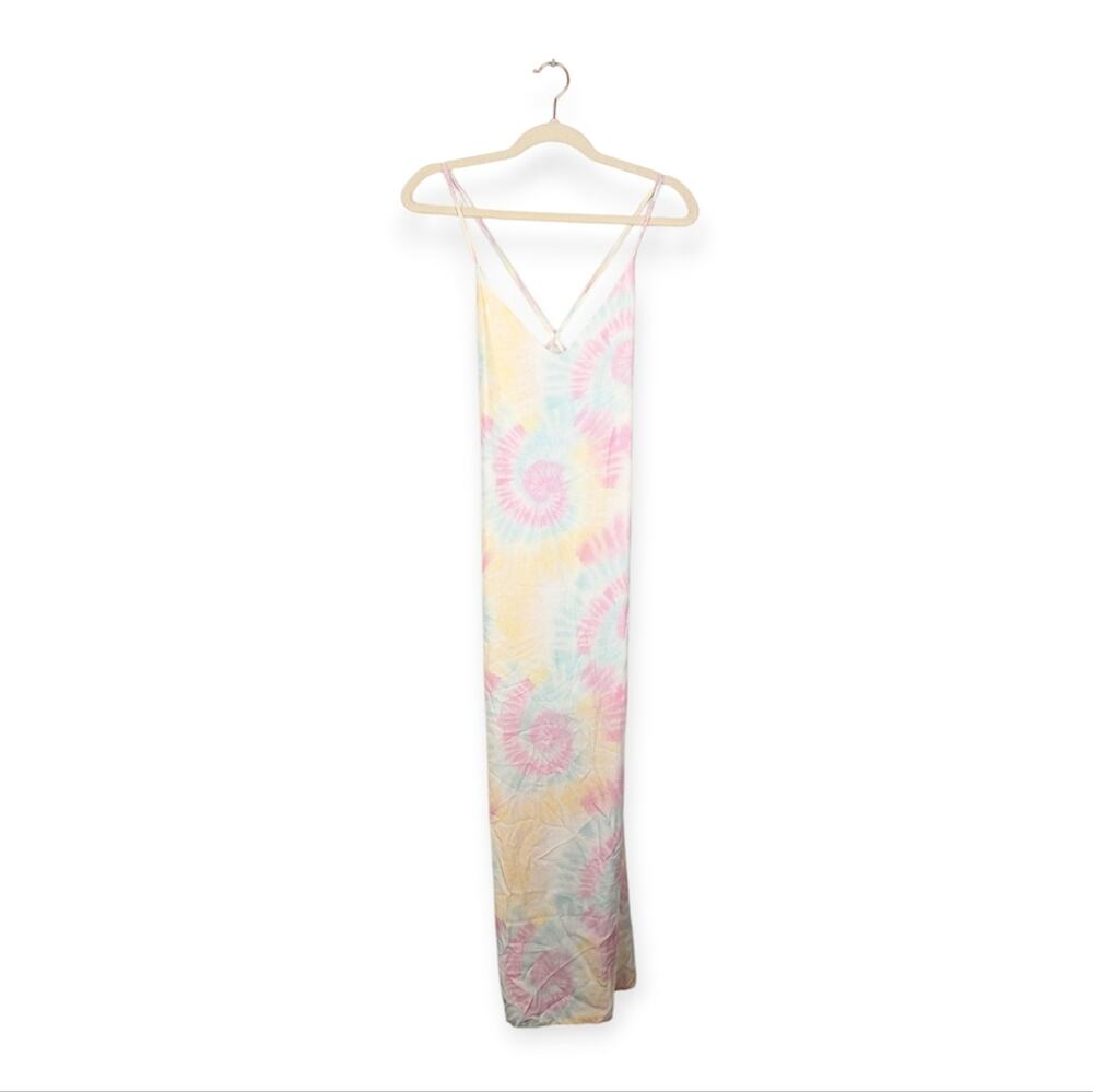 PQ Swim Ella Coverup XS/S Pastel Tie Dye Midi Slip Dress Resort Beach